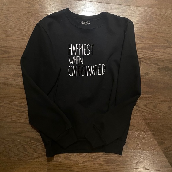 happiest when caffeinated crew neck - Picture 1 of 1